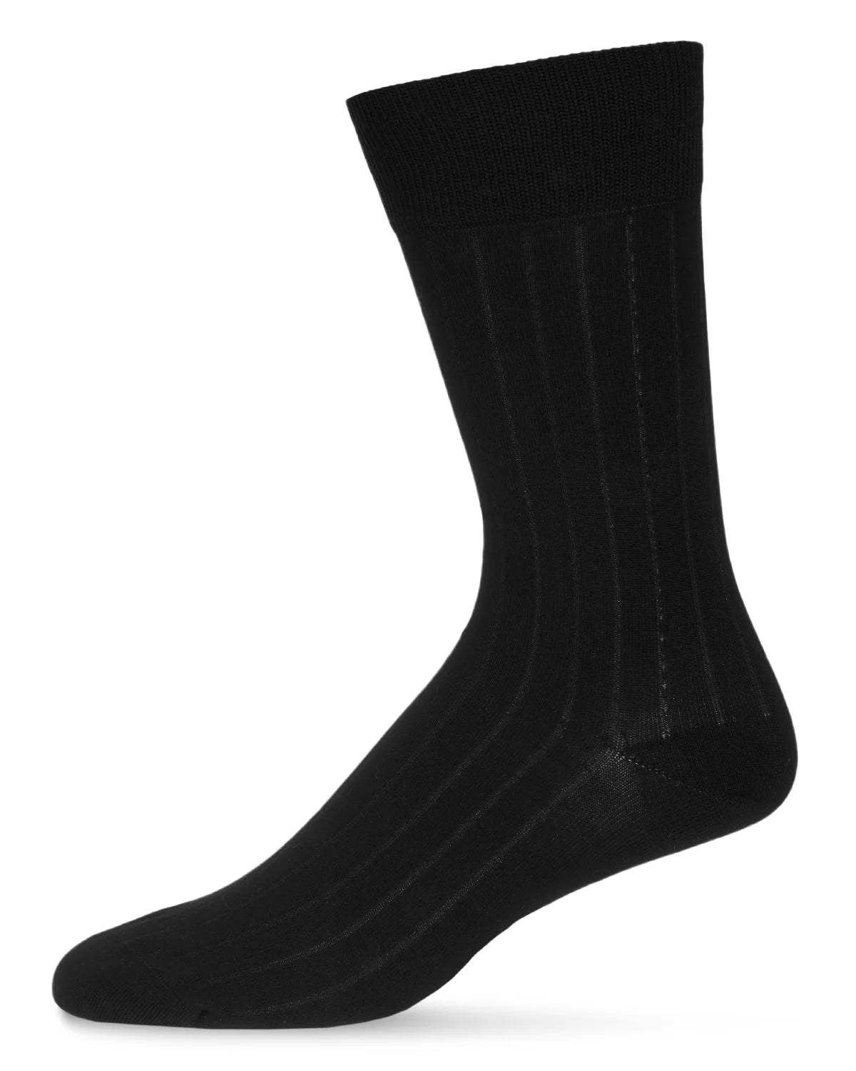 MeMoi Men's 3 Pair Pack Wide Ribbed Mercerized Cotton Crew Socks mm-472
