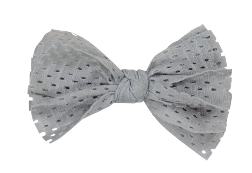 Dacee White Mesh Bow Mini Clip