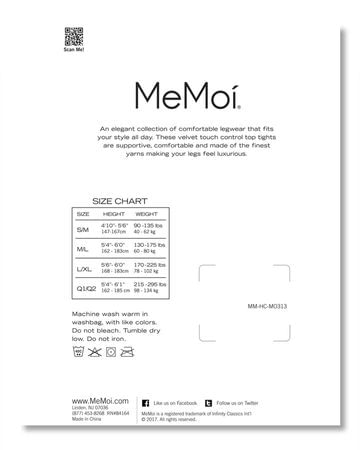 MeMoi Velvet Touch Control Top Tights