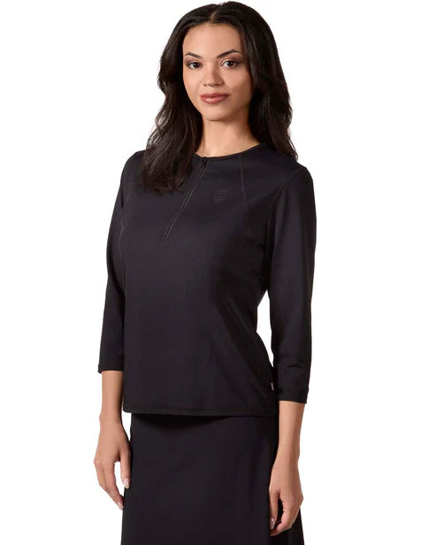 Pre Order! Half Zip Ladies 3/4 Sleeve Swim Shirt