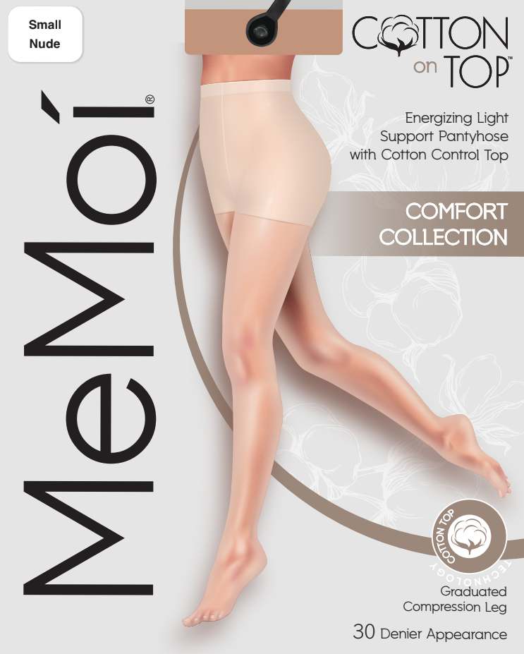 Memoi Light Support Cotton On Top Pantyhose 30 Denier MCT-365