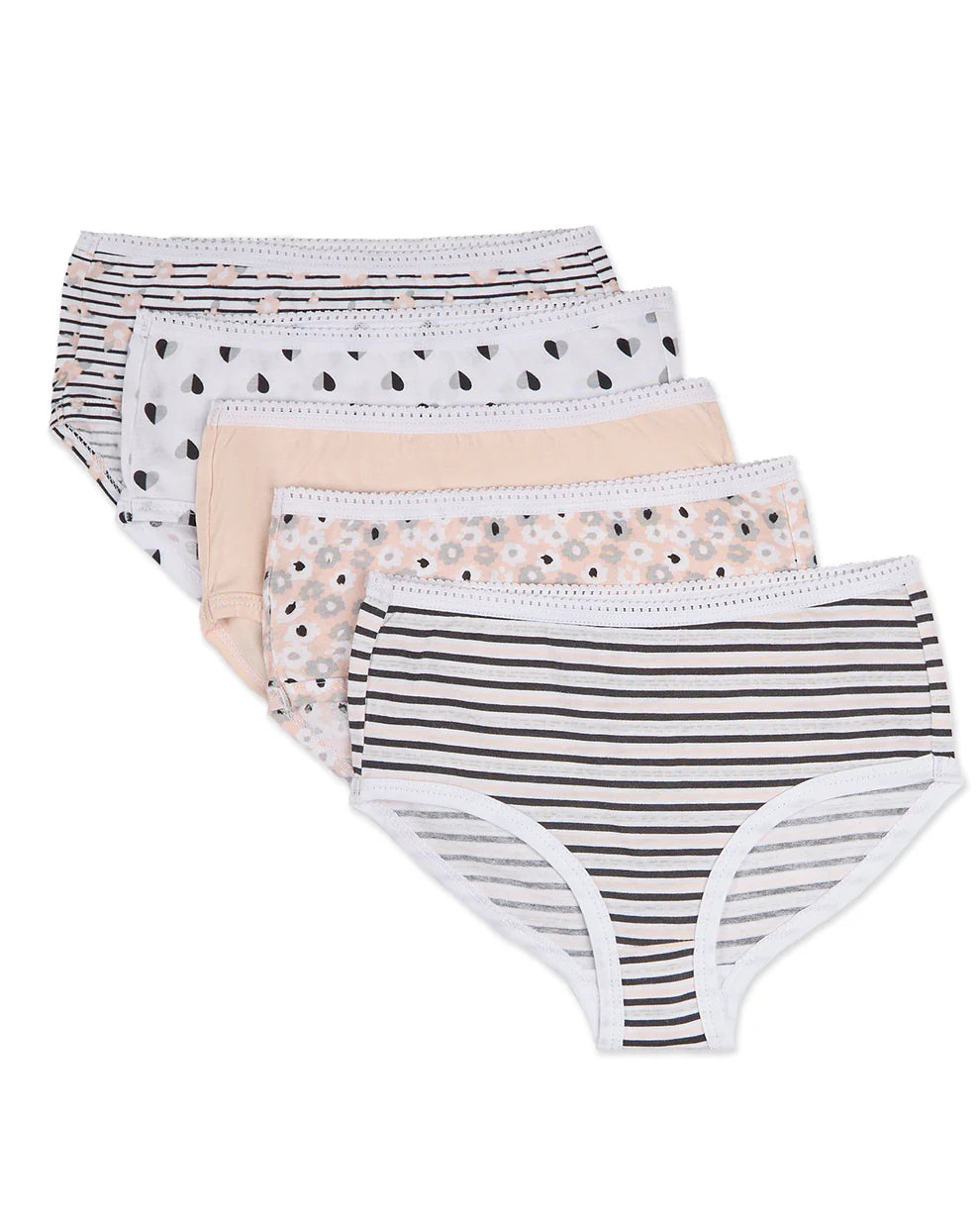 5 Pair Girls 100% Cotton Brief Panties