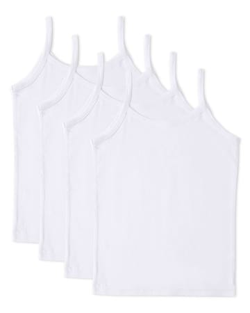 4 Pack Girls Cotton Rich Solid White Camis