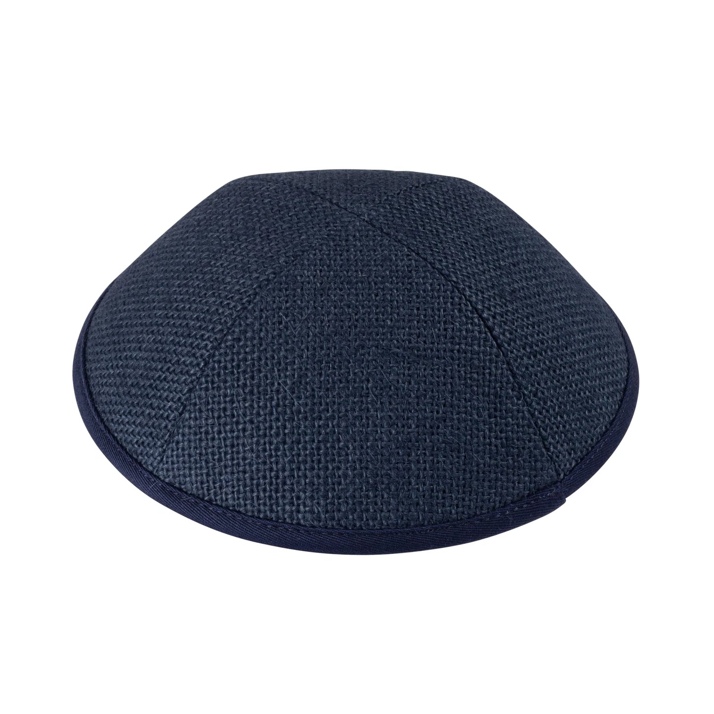 iKippah Navy Burlap Yarmulke 4 Panel