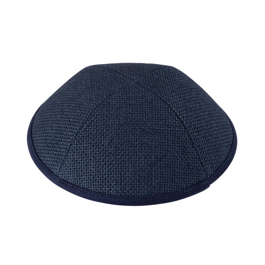 iKippah Navy Burlap Yarmulke 4 Panel