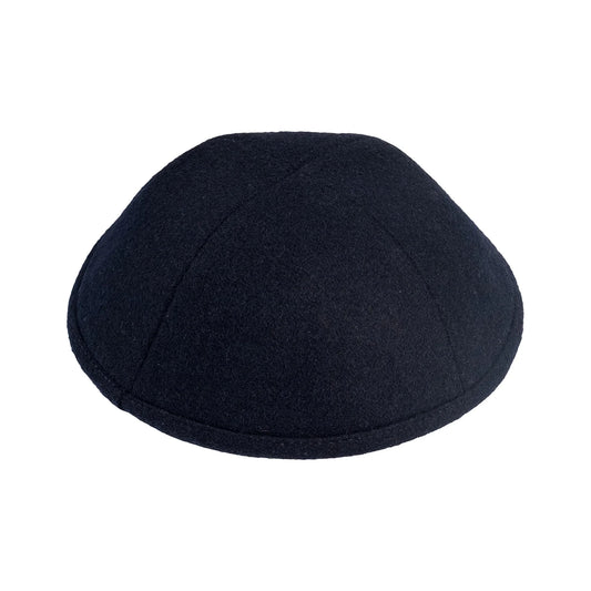 IKIPPAH SOLID WOOL YARMULKE Navy